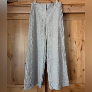 Everlane wide leg gingham linen pant